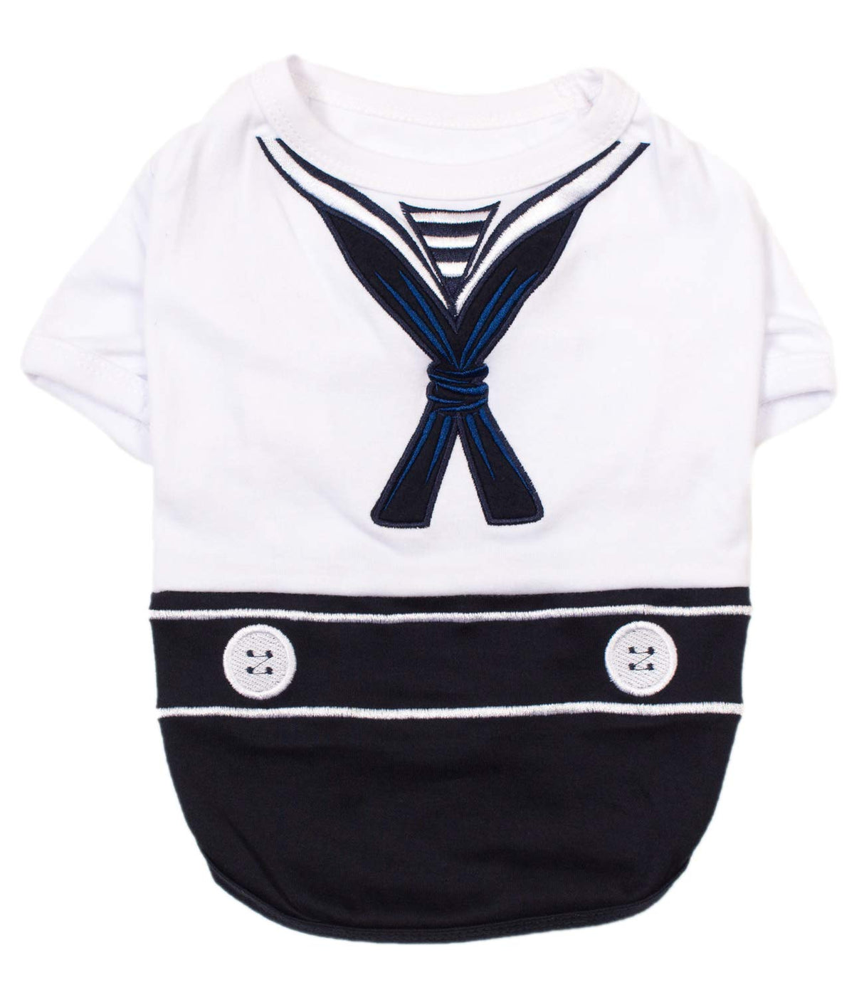 Parisian Pet Sailor Dog Costume - 100% Cotton Dog Clothes for Large Dogs Boys - Lightweight, Breathable Puppy Outfits - Funny French Bulldog Clothes - Cute Navy Pet Shirt - Stretchy T Shirt for Dogs