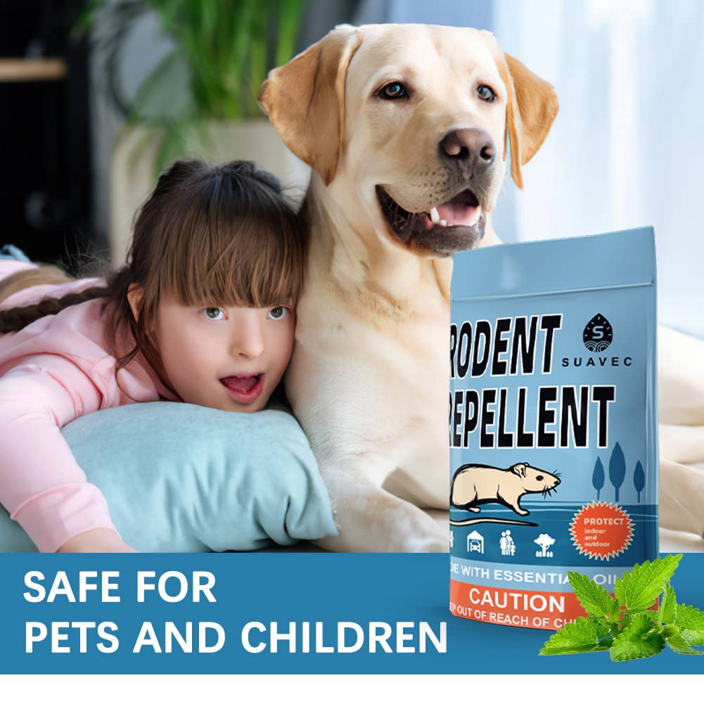 SUAVEC Rodent Repellent, Mice Repellents, Mouse Repellent, Rat Repellent for House, Peppermint Oil to Repel Mice and Rats, RV Rodent Repellant, Keep Mice Away for Indoor, Rat Deterrent-8 Packs