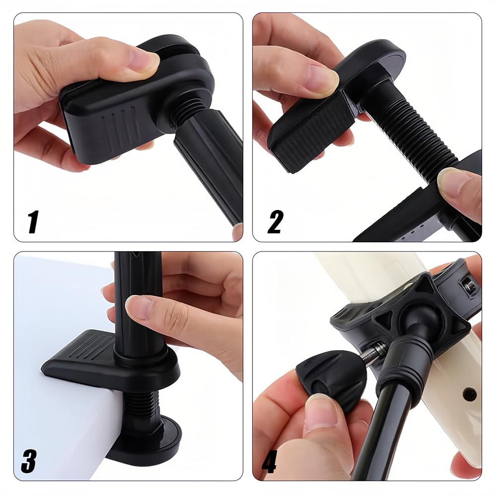 Joyzan Dog Hair Dryer Stand, Pet Grooming Table Hands Free Blow Holder 360°Rotatable Adjustable Lazy Third Arm Clamp Flexible Aluminum Alloy Groomers Hose Tube Mount Clip Cat Countertop Shower