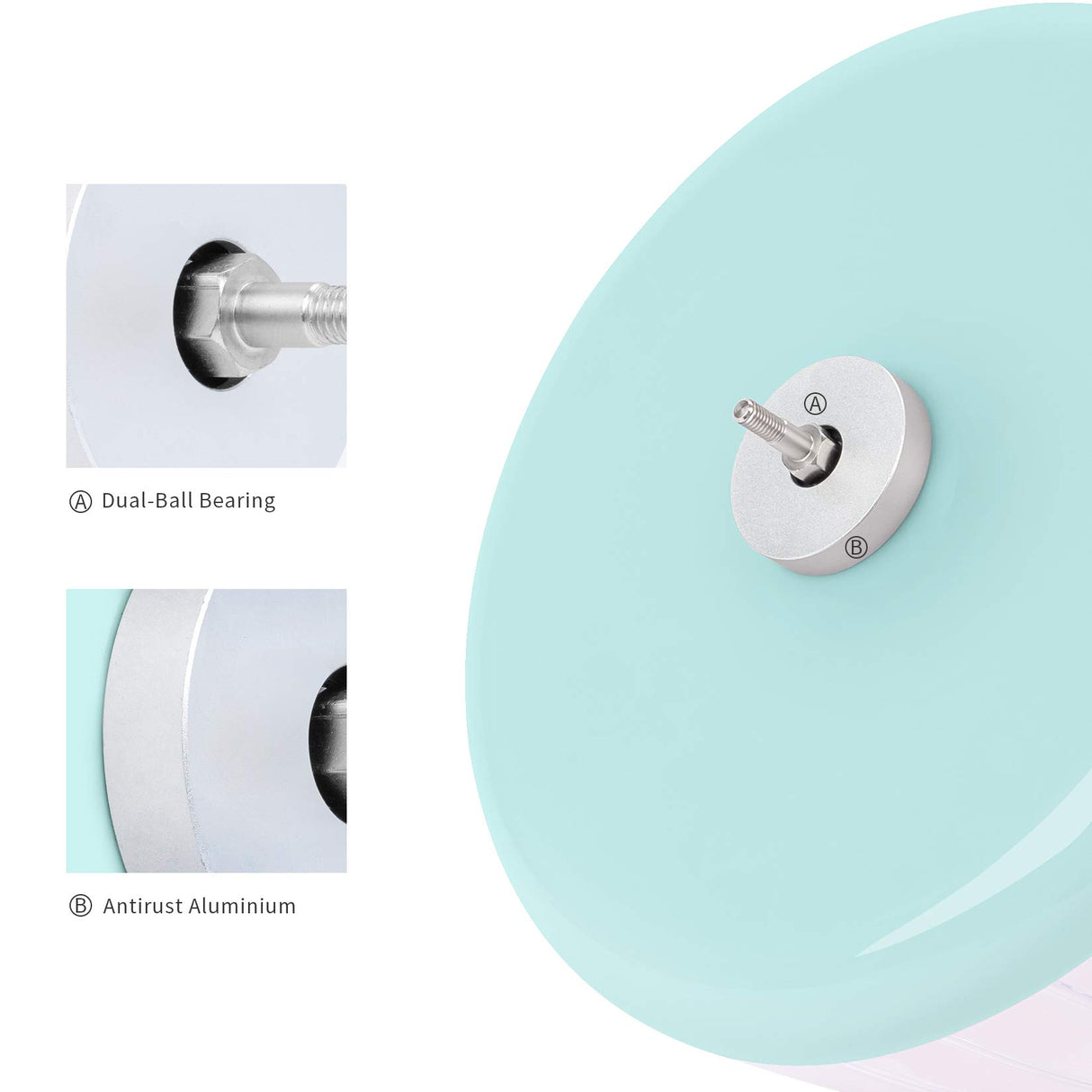 Niteangel Super-Silent Hamster Exercise Wheels: - Quiet Spinner Hamster Running Wheels with Adjustable Stand for Hamsters Gerbils Mice Or Other Small Animals (S, Mint Green)