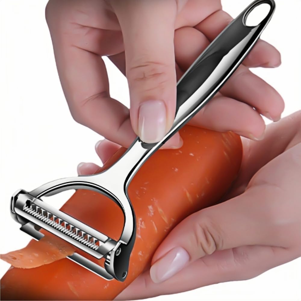Multifunction Vegetable Y-Peeler, 1Pack Classic Stainless Steel Carrot Peeler Kitchen Tool (2-in-1)