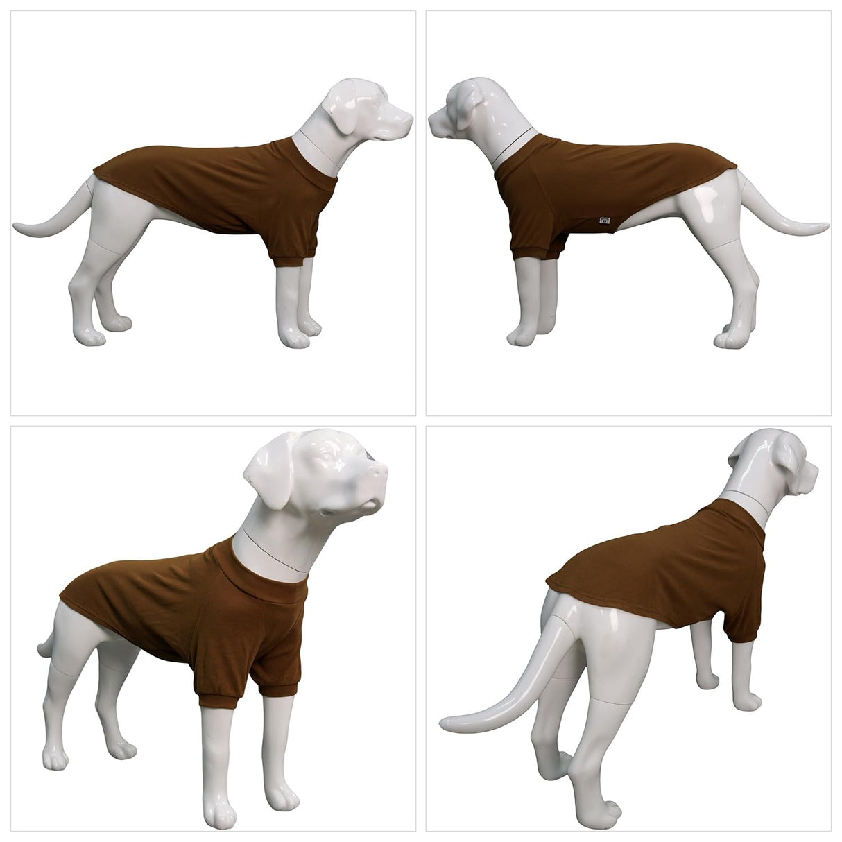 Lovelonglong Ribbed Dog T-Shirt Cotton Knitted Dog Sweaters for All Season Pet T-Shirts for Large Medium Small Dogs Coffee M