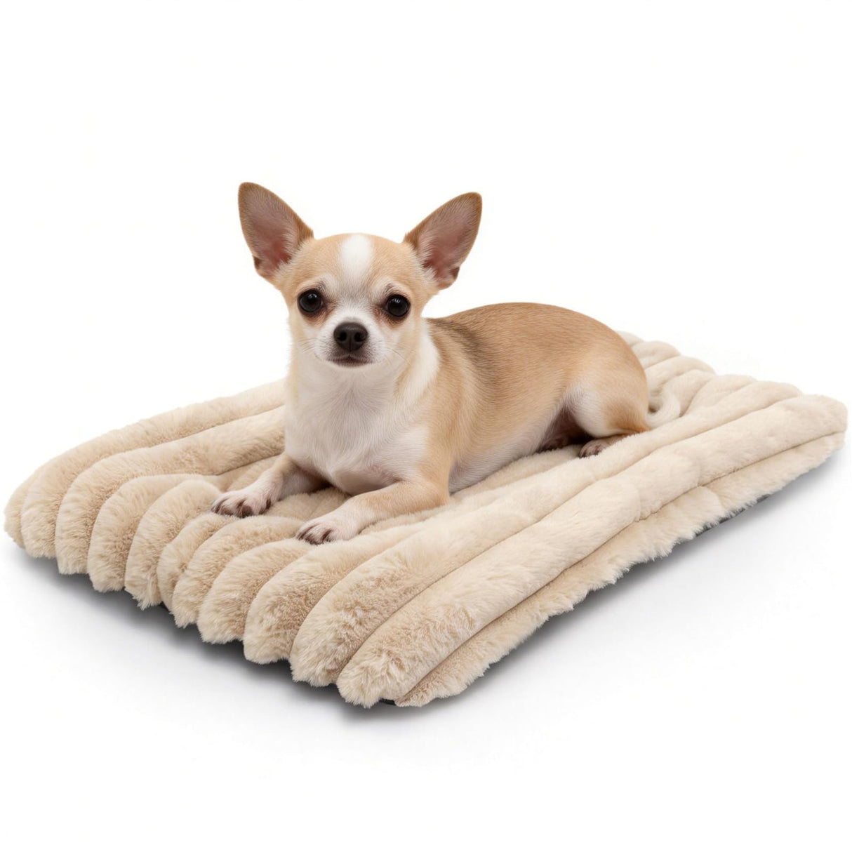 Puppy Bed for Crate or Cage 18 x 12 Inch fits Tiny Dogs, Fluffy Comfy Flat Cat Beds for Indoor Cats Washable, Extra Small Dog Bed Cat Carrier Pad Ultra Soft Kennel Mat for Pet Sleeping Cushion, Beige