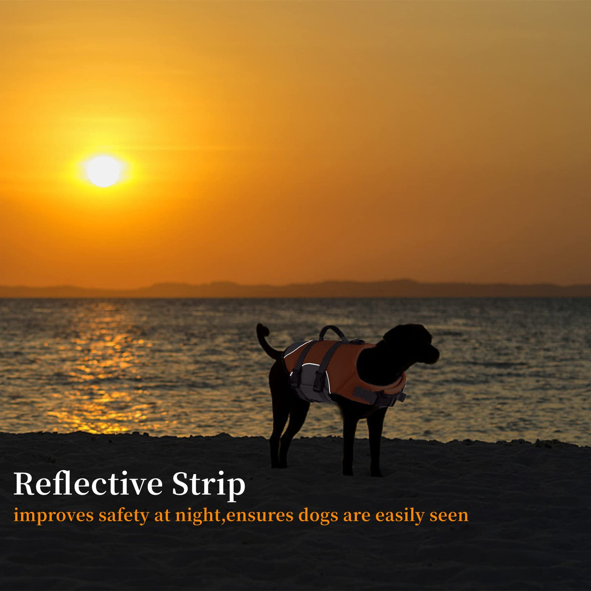 Mklhgty Dog Life Jacket, Reflective Adjustable Dog Life Vest with Rescue Handle for Swimming and Boating, Ripstop Pet Safety Life Preserver for Small, Medium and Large Dogs