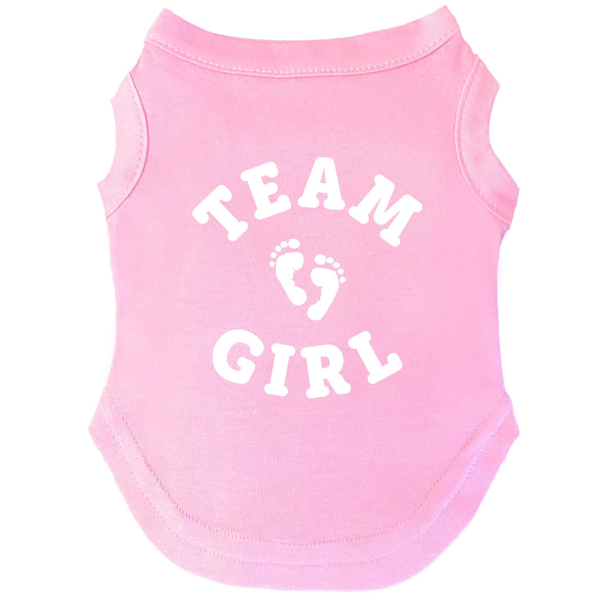 Team Girl Dog Tee Shirt | Sleeveless Breeds | Gender Reveal | Baby Announcement | Boy or Girl |Light Pink, 2X-Large 820