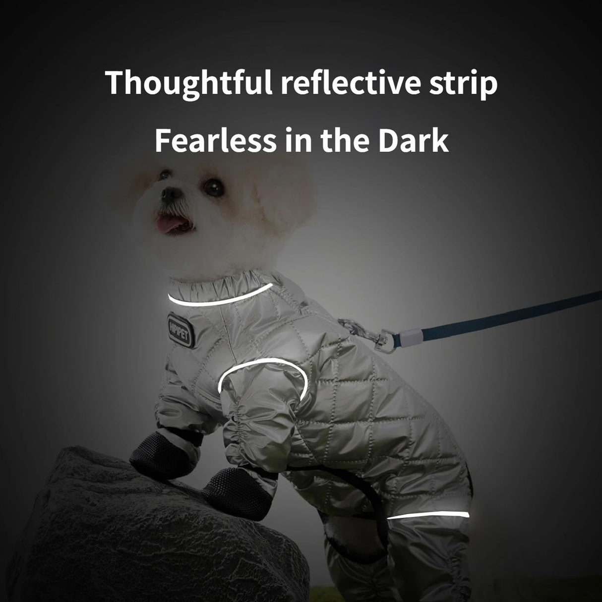 Dog Snow Suit, with Booties and Paw Protectors, Puppy Snowsuit, Silver Paw Dogs Coat, Full Body Dog Coat, Puppy Full Body Snow Suit, Water-Proof Puffer Jackets for Cold Weather, Outdoor Activity