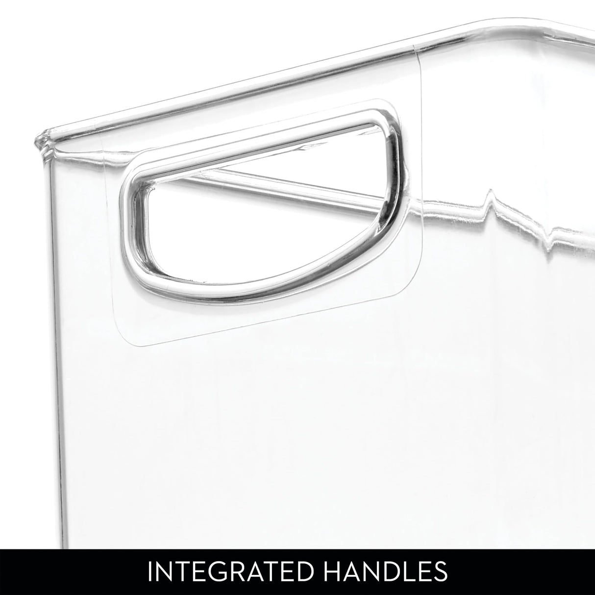 Plastic Stackable Pantry Bin with Handles, Clear
