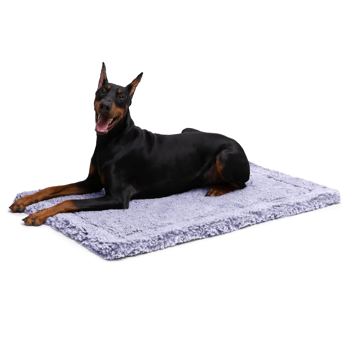 PELZIN Stoutwool Indestructible Dog Bed - Fluffy Chew Proof Dog Crate Pad - Tough Kennel Pad for Aggressive Chewers - Washable, Ideal for Large Breeds & Fits 42-Inch Crate - 41"x27", Jacaranda