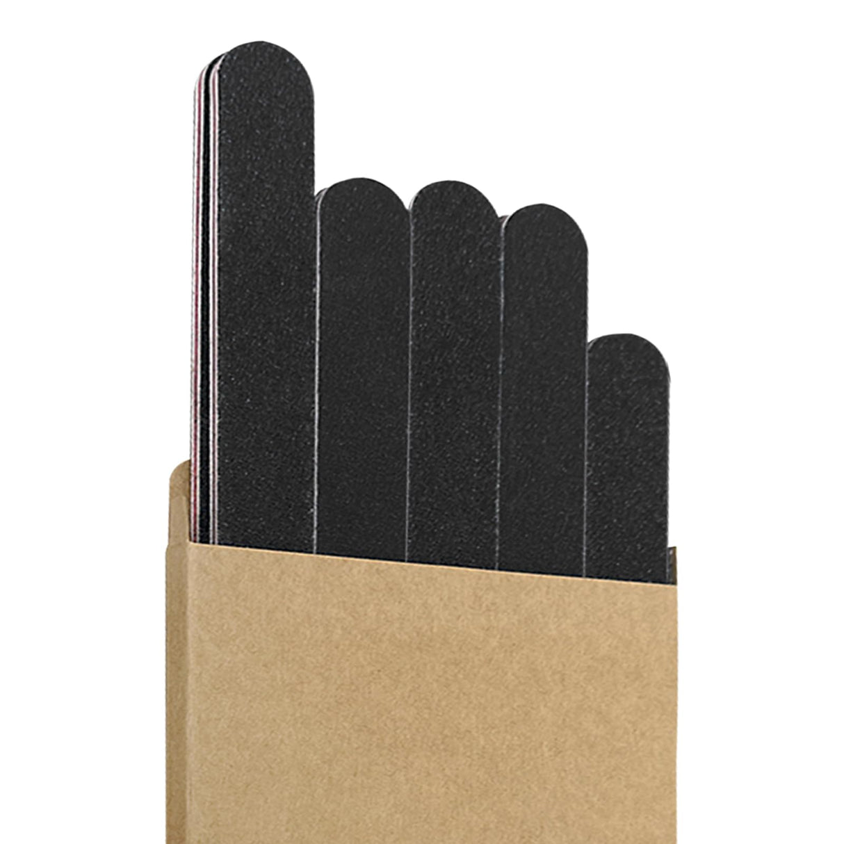 5 Rows 2 Layers 10 PCS Nail File, Red Tough PP Core, Exquisite Kraft Paper Box, Double Sided 100/180 Grit Black Emery Board Manicure Pedicure Nail Tool