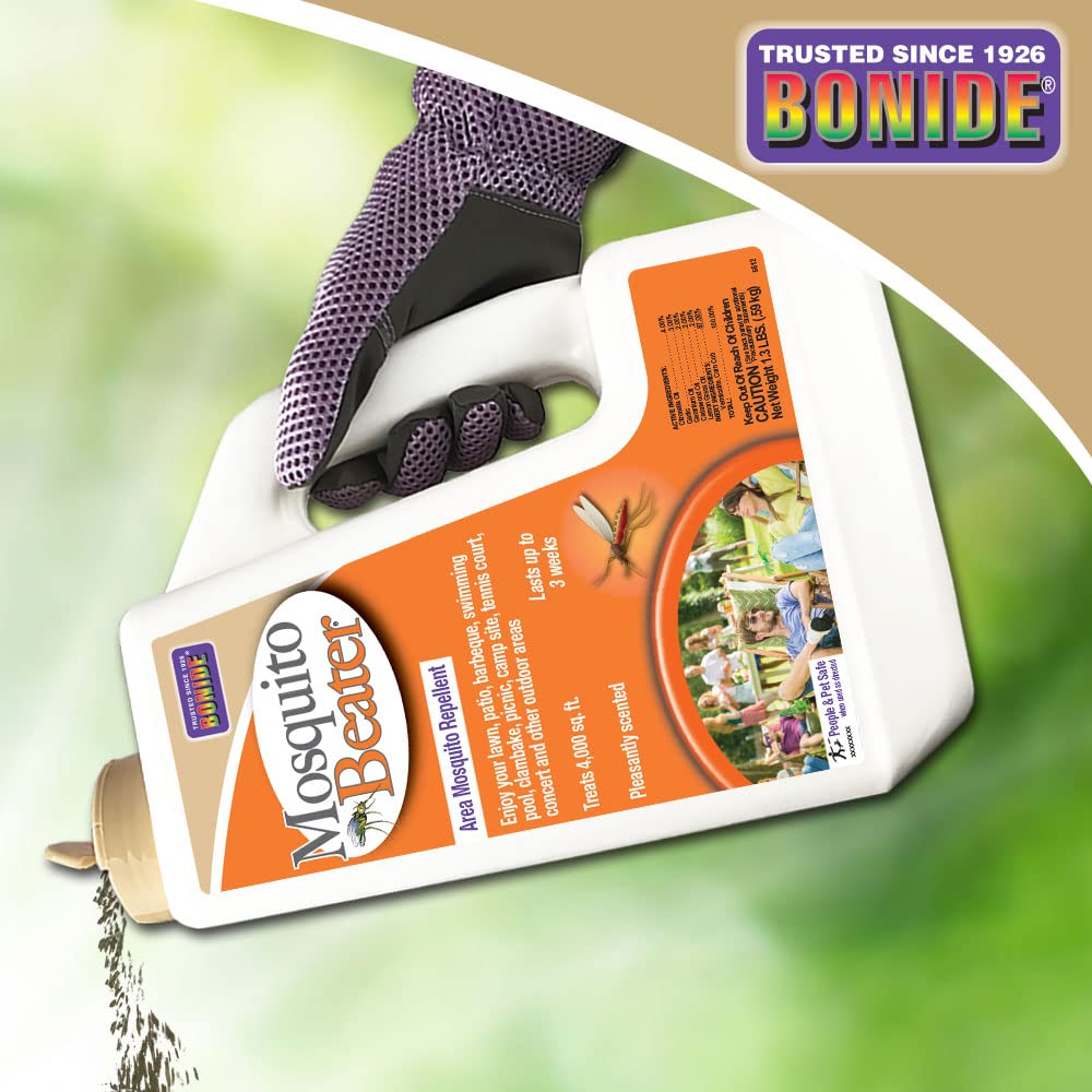 Bonide 5612 Mosquito Beater Area Mosquito Repellent Pellets for Outdoors, People & Pet Safe, 1.3 Lb. Ready- - Quantity 1