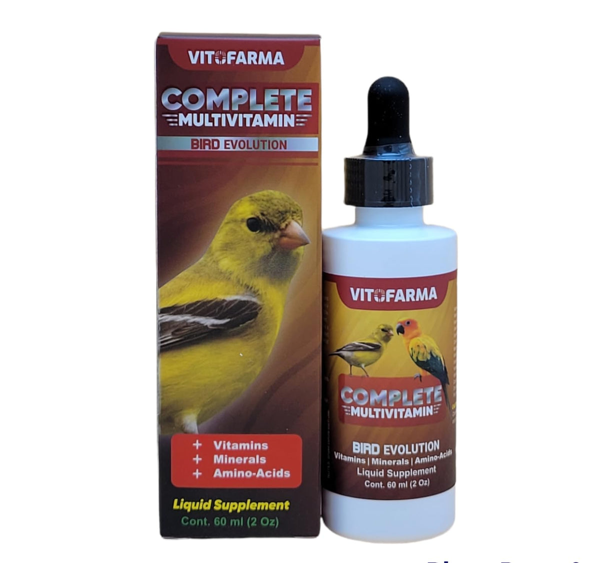 VITOFARMA Multi-Vitamin for Birds, High-Potency Vitamin & Mineral Supplement for Pet Birds 2.0 Ounce