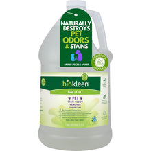 Load image into Gallery viewer, Biokleen Bac-Out Pet Stain Remover - Enzymatic, Natural, Plant-Based Destroys Stains & Odors, Safe for Surfaces & Fabrics, Carpet Cleaner - Eco-Friendly, Lavender Lime Scent, 1 Gallon