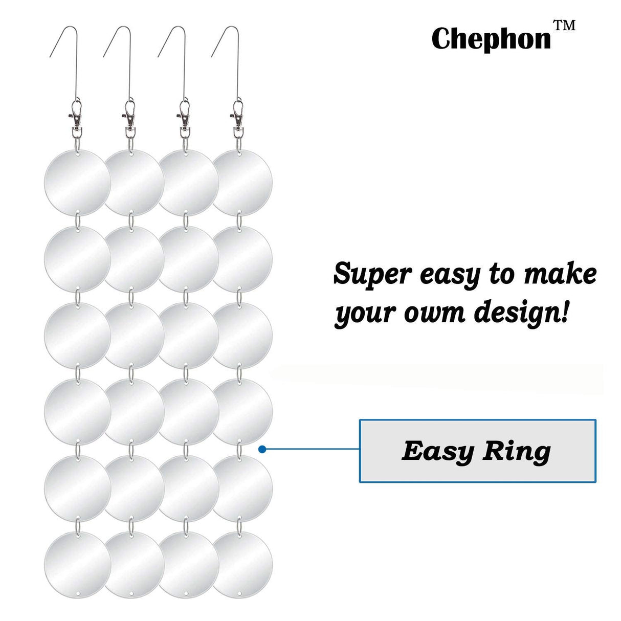 Chephon Upgraded Bird Scare Discs Set - Large 24 Discs- Highly Reflective Double-Sided Bird Reflectors, Better Scare Devices to Keep All Birds Away Like Woodpecker and Pigeon