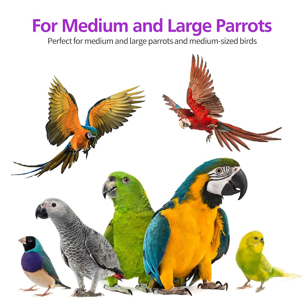 RUBY.Q Large Parrot Toy, 20in Bird Parrot Toy, Multicolored Natural Wooden Bird Chewing Toys for Large Macaws, African Grey and a Variety of Amazon Parrots