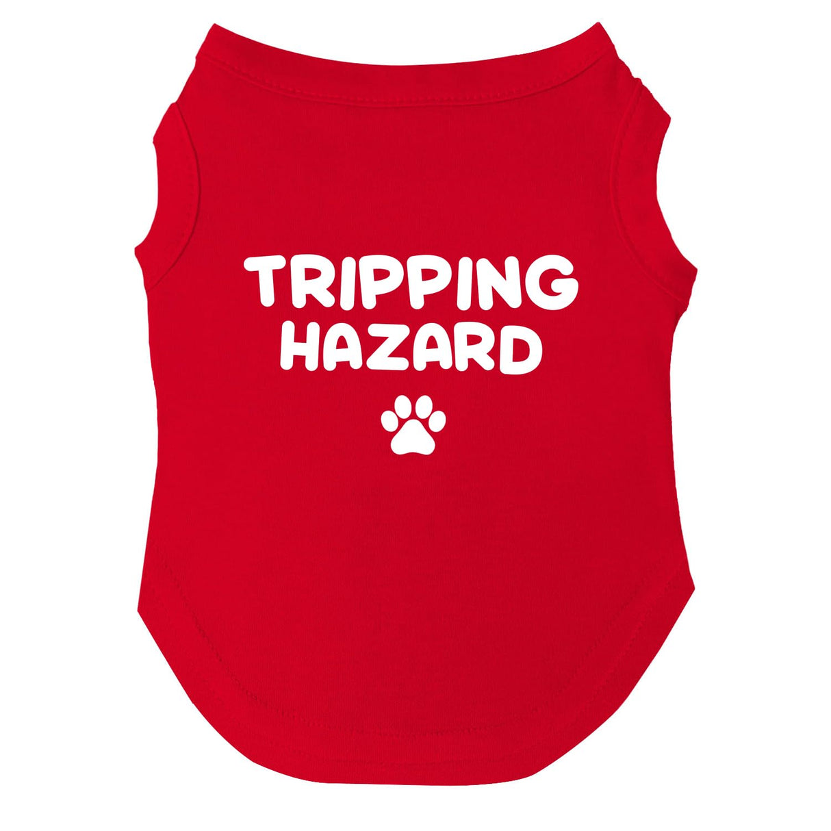 Tripping Hazard Dog Tee Shirt | Sleeveless Breeds | Tiny Dog | Funny |Red, 3X-Large 1353