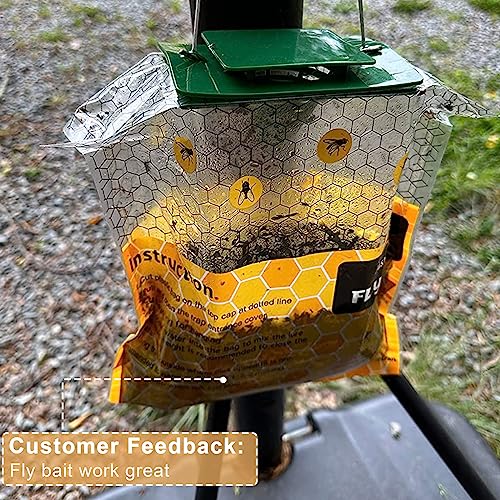 10 Pack Fly Bait, Fly Trap Bait for Outdoor, Fly Bait Refill, Fly Catcher Bait Trap Refill for Reusable Ranch Fly Trap, Fly Traps Outdoor, Stable Fly Trap, 300g Total