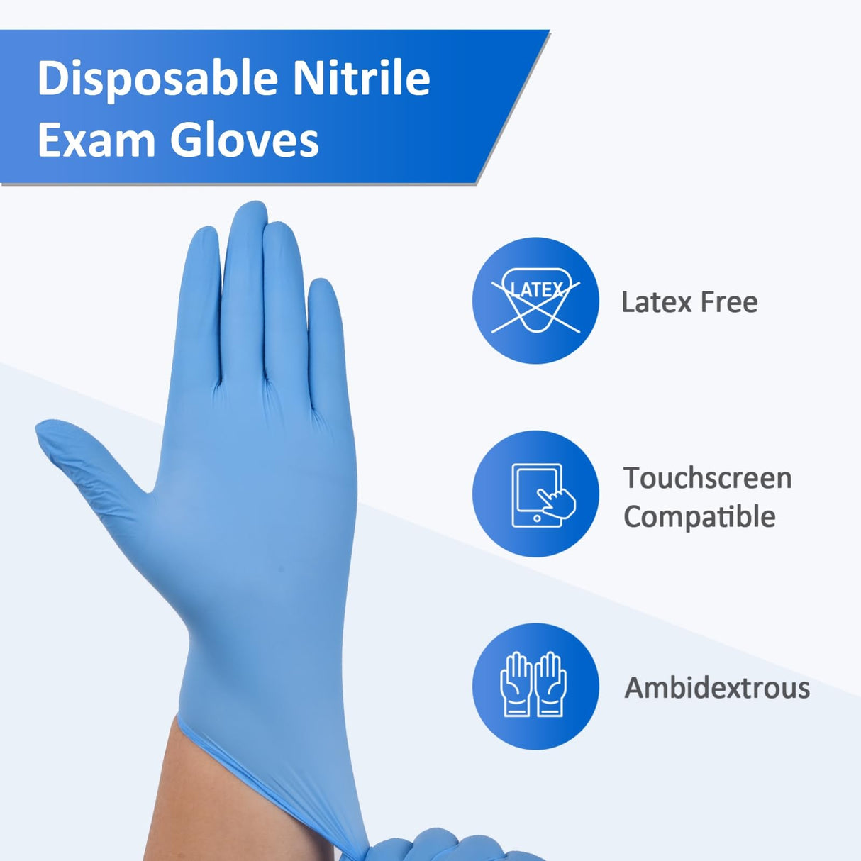 Schneider Nitrile Exam Gloves, XL, 200-ct Box, 4 mil, Blue Gloves Disposable Latex Free, Powder Free Medical Gloves for Cooking, Cleaning, Examination