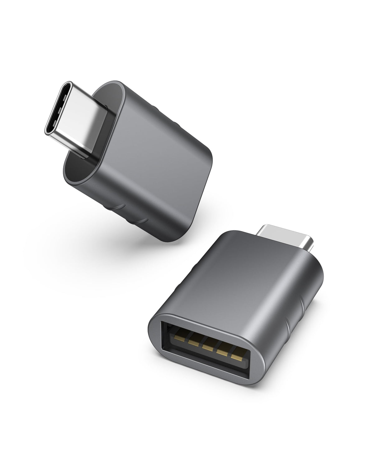 USB C to USB Adapter Pack of 2, USB 3.0 Female to Thunderbolt 4/3 Adapter Compatible with MacBook Pro Air 2024, Surface, iPad, iPhone, Galaxy Notebook, XPS and More Type C Devices, Space Grey