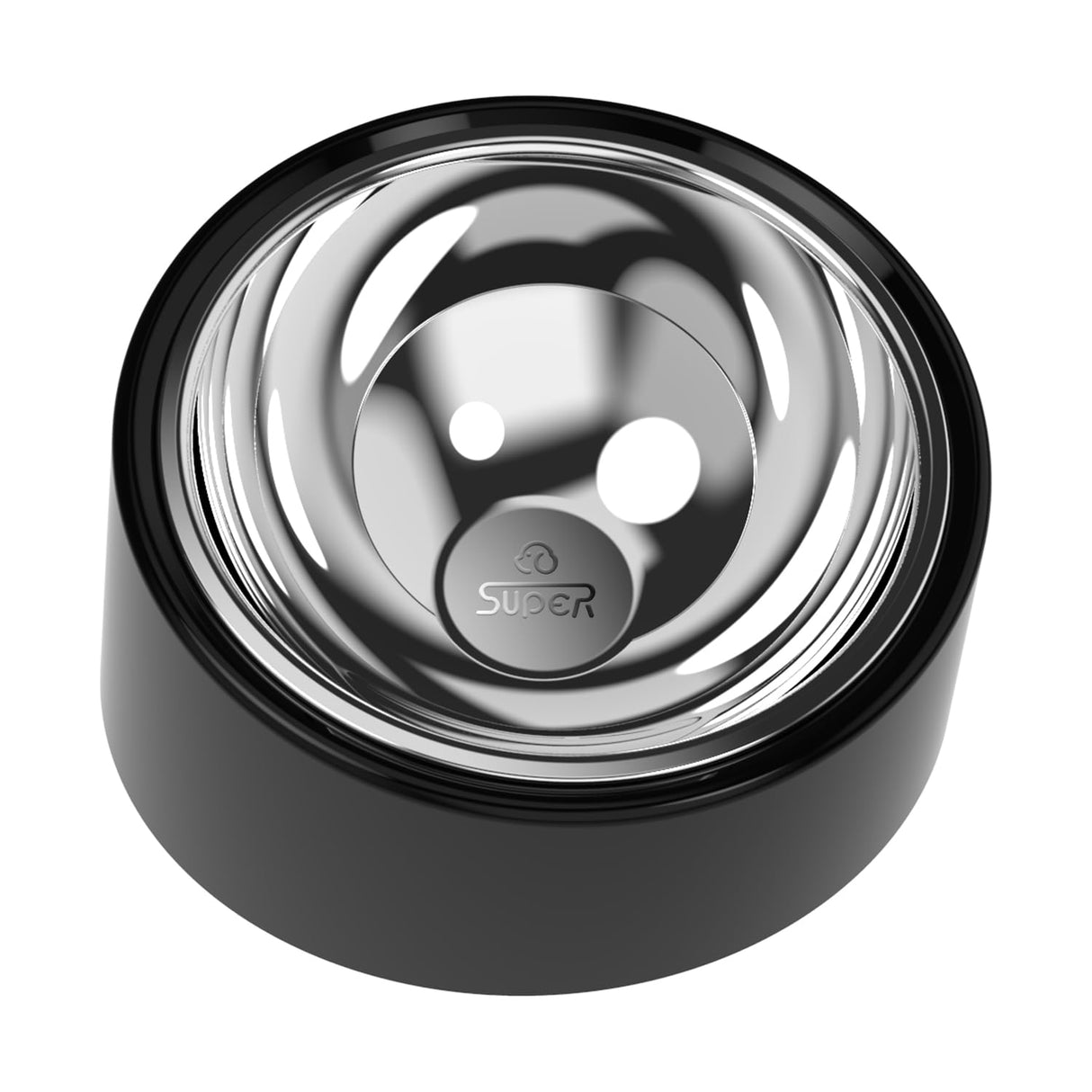 No-Spill Non-Skid for Large Breeds: 15° Tilted Feeder for with Cones or Long Ears - Detachable 2-in-1 Stainless Steel Elevated Dish, Easy Access, Black (Size L)