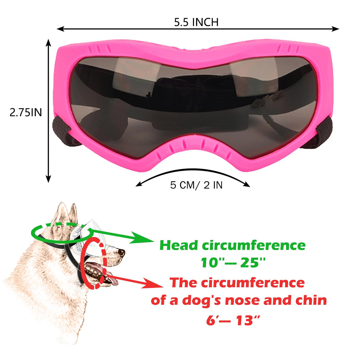 Dog Sunglasses,Doggles Anti-UV Protection,Pet Sunglasses with Adjustable Strap,Suitable for Motorcycle Car Driving Bike Riding Hiking Swimming Wind Dust Fog Dog Eye Protection