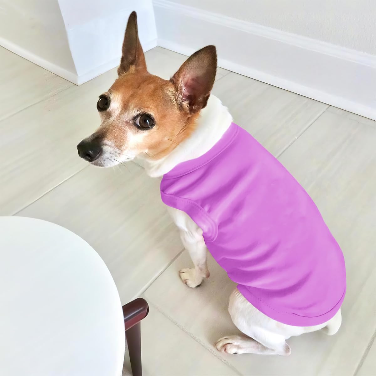 Custom Dog Clothes Shirts for Small Large Dogs Breathable Pet Shirt Customized Image Text Sleeveless Tank Tops for Puppy Cats Customize Pets Apparel Gifts, Light-Purple, 5XL