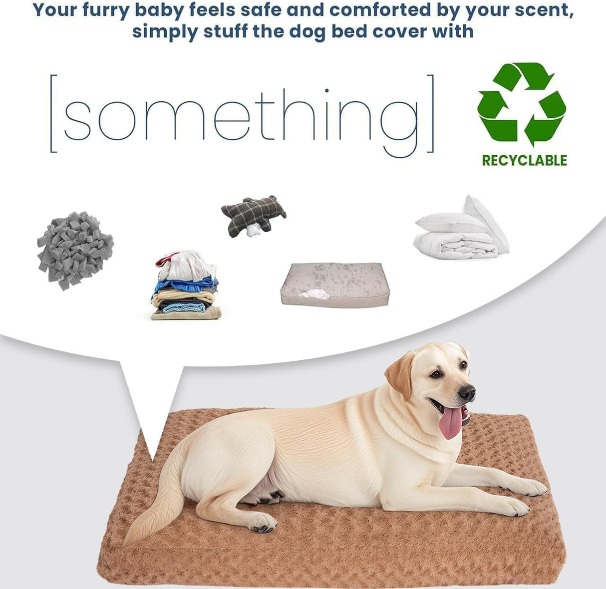 Faux Fur Dog Bed Covers – Ultra Soft Rose Velvet, Removable & Washable, Cozy & Durable,Large Pet Bed Cover Only (No Filling) – Gray, (Cloud Coffee Brown, 44" L x 32" W x 4.5" Th)