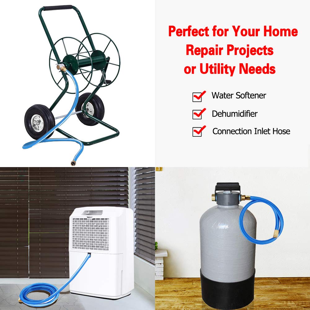 SOLUTION4PATIO Homes Garden Hose Short 3/4 in. ft. Water Hose Blue Lead-in Hose Male/Female High Water Pressure