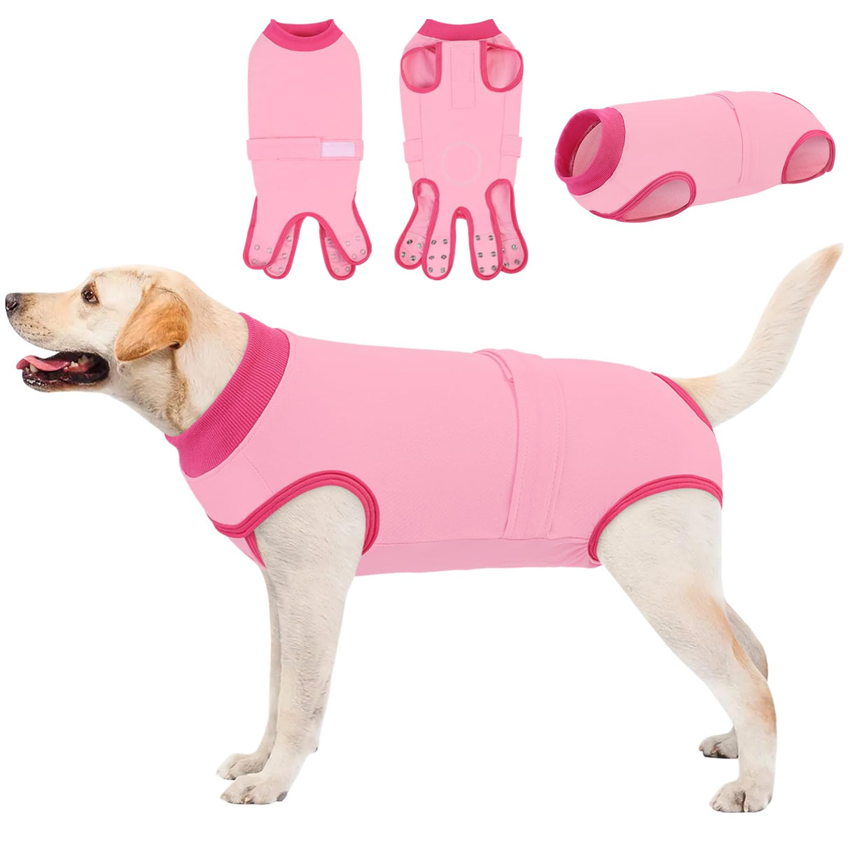 Queenmore Recovery Suit for Dogs Cats After Surgery, Cat Surgical Recovery Suit Onesie,Professional Pet Recovery Shirt, Prevent Licking Dog Body Suits, Surgical Clothes for Abdominal Wounds, Pink,2XL