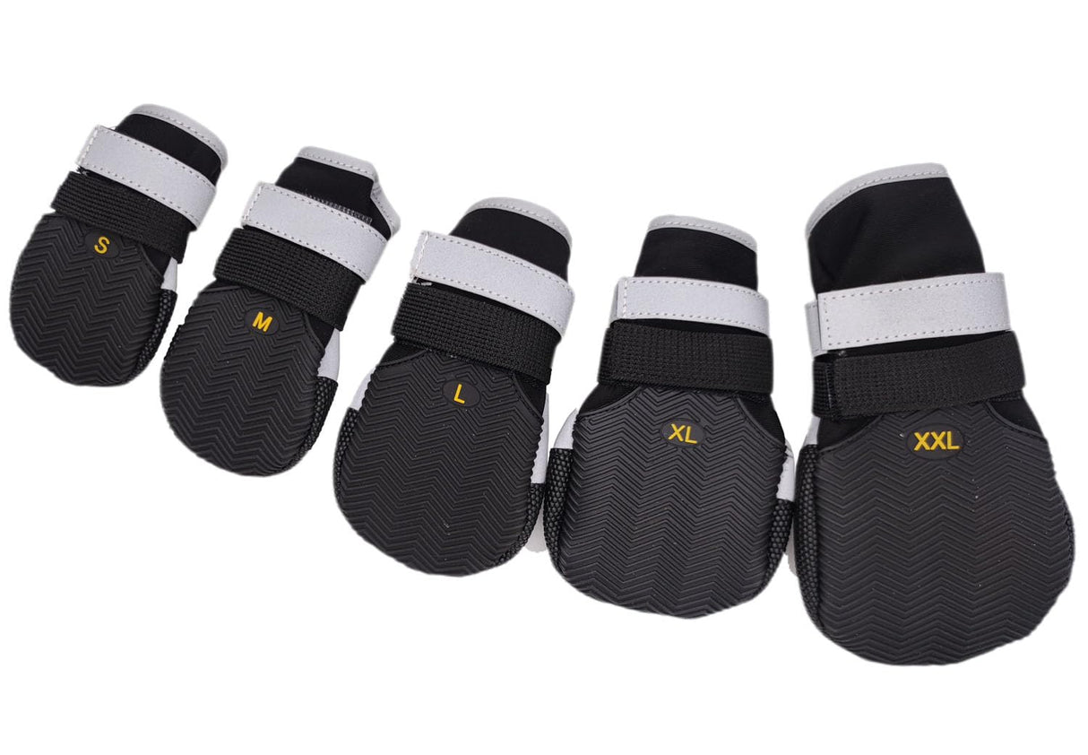LINXDB (4 Pack) Dog Shoes for Large Dogs, Medium Dog Boots & Paw Protectors for Winter Snowy Day, Summer Hot Pavement, Outdoor Walking, Indoor Hardfloors Anti Slip Sole (Black, S: 1.96"x2.16"(W*L))