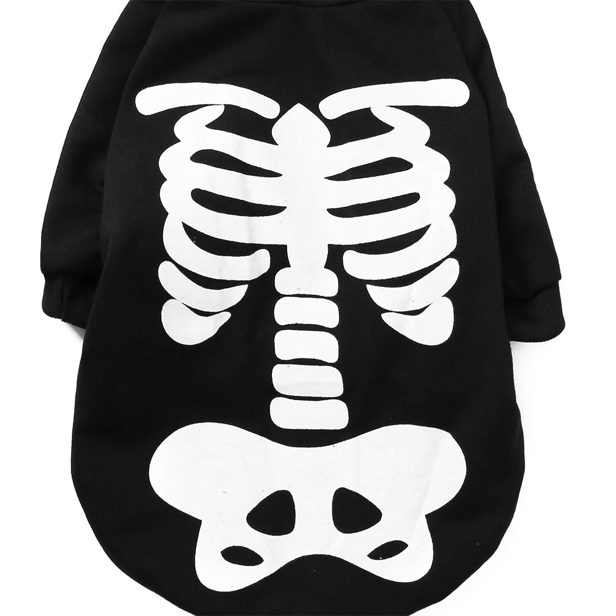 Coomour Halloween Pet Dog Cat Skull Hoodies Glowing Skeleton Bones Costume Outfit for Dogs Cats (3XL)
