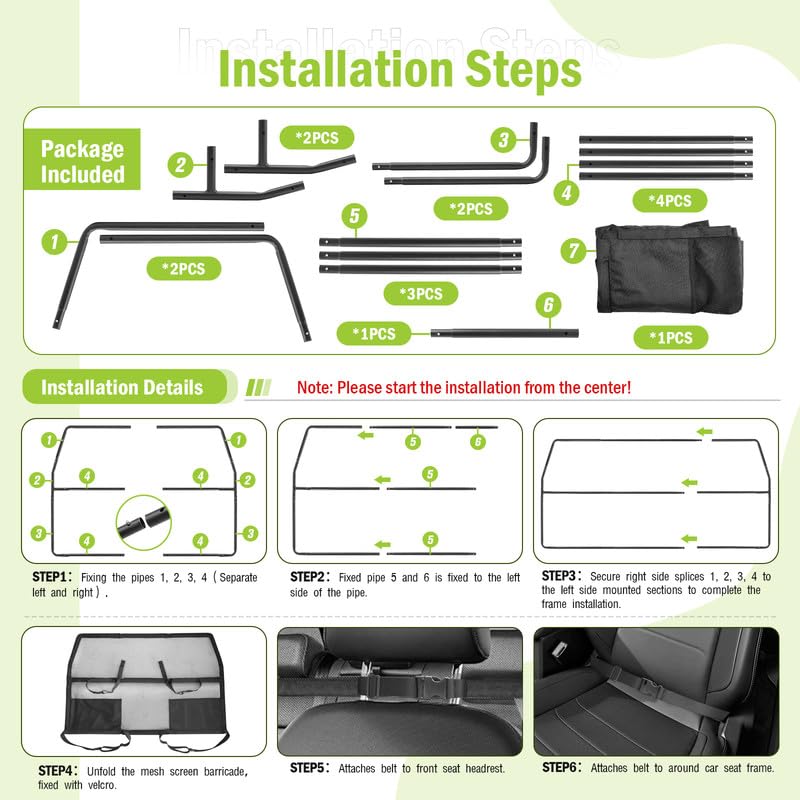 Farafox Dog Barrier for Car,56" Wide for Trucks SUV Sedans Pet Restraint Car Backseat,Backseat Divider Crossover Front Car Travel Back Seat Barricade Partition