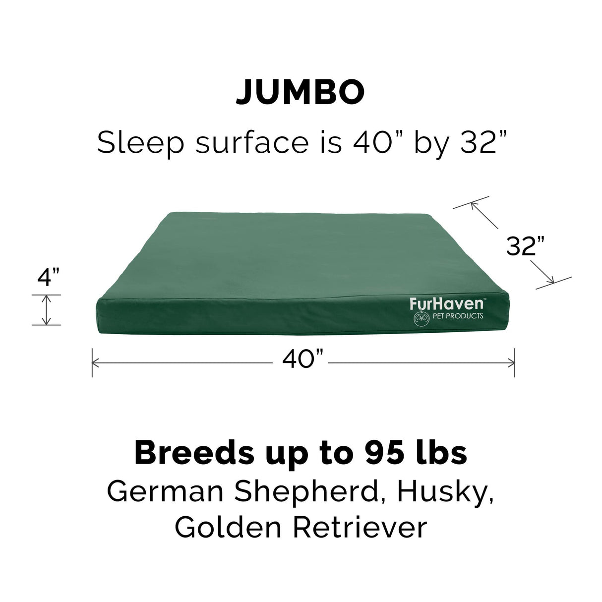 Furhaven Replacement Dog Bed Cover Water-Resistant Indoor/Outdoor Logo Print Oxford Polycanvas Mattress, Washable - Forest, Jumbo (X-Large)