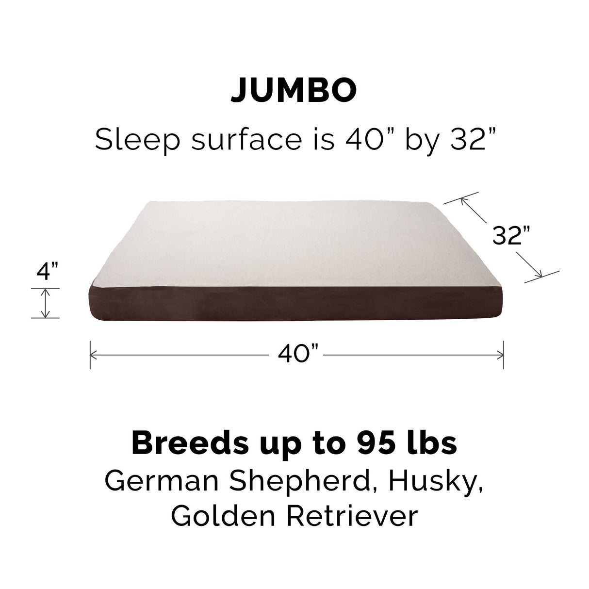 Furhaven Orthopedic Dog Bed for Large Dogs w/ Removable Washable Cover, For Dogs Up to 95 lbs - Sherpa & Suede Mattress - Espresso, Jumbo/XL