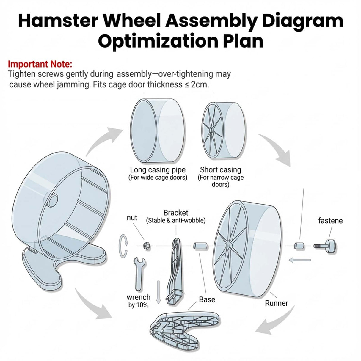 Hamster Wheel, 6.5" Super-Silent Exercise Wheels, Dual-Bearings Quiet Spinner Running Wheels, 3 Installation Methods, Fits Any Hamster Cage, Hamsters Toy for Dwarf Hamsters, Gerbils, and Small Pets.