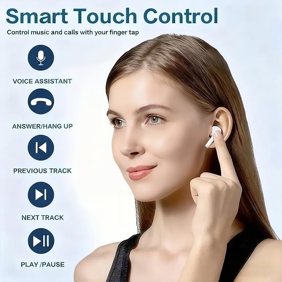 Wireless Earbuds with Multifunctional Touch Screen & 16 Language Switching Bluetooth 5.4 High-Fidelity Stereo Sound Clear Calls Compatible with Android & iOS