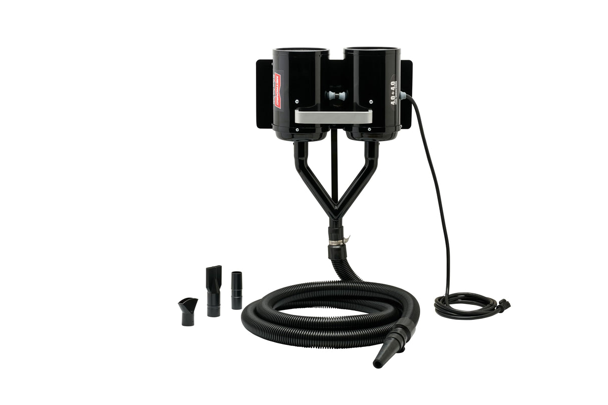 METROVAC Air Force Twin Turbo TT-2X4 Dual Motor Dog Hair Dryer | High Velocity Pet Grooming Blower Wall-Mounted 8.0 HP USA