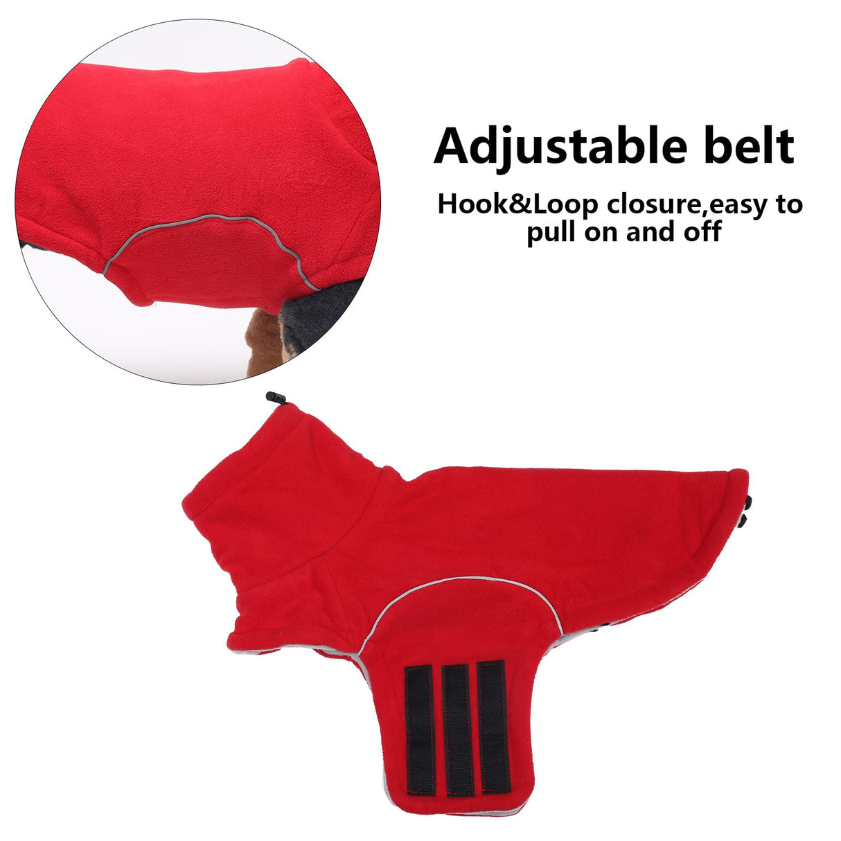 Brabtod Dog Fleece,Soft Dachshund Sweater,Cozy Pet Dog Vest Pullover Jacket with Leash Hole,Miniature Dachshund Clothes for Cold Weather(Red,Medium)