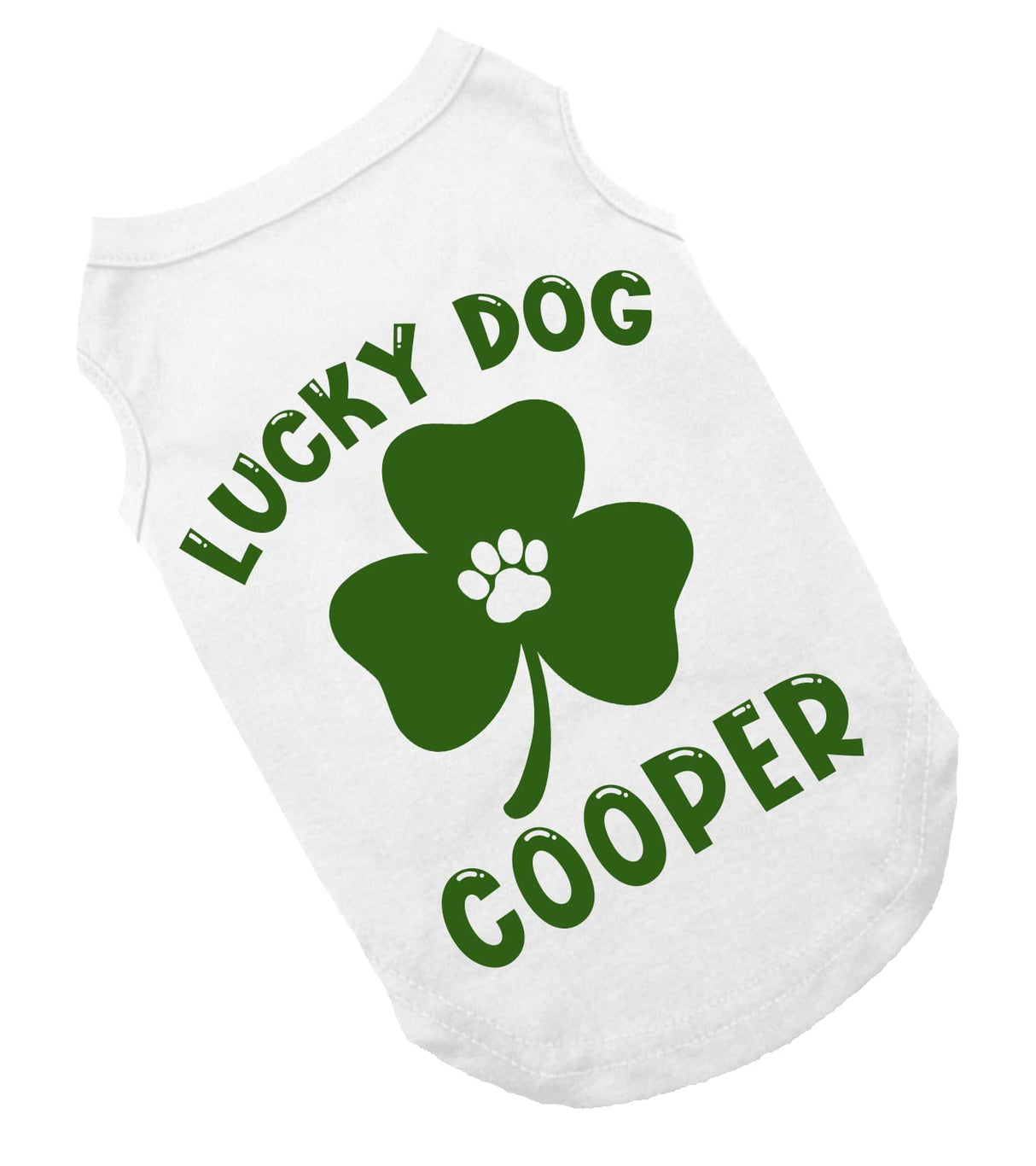 Lucky Dog Personalized Dog Shirt, Cute St. Patrick's Day Dog Shirt, Green Clover St. Patty's Day Shirt for Dogs, St. Patrick's Day Shirt for Dogs, Clothes for Pets (3XL 38-55 lbs)