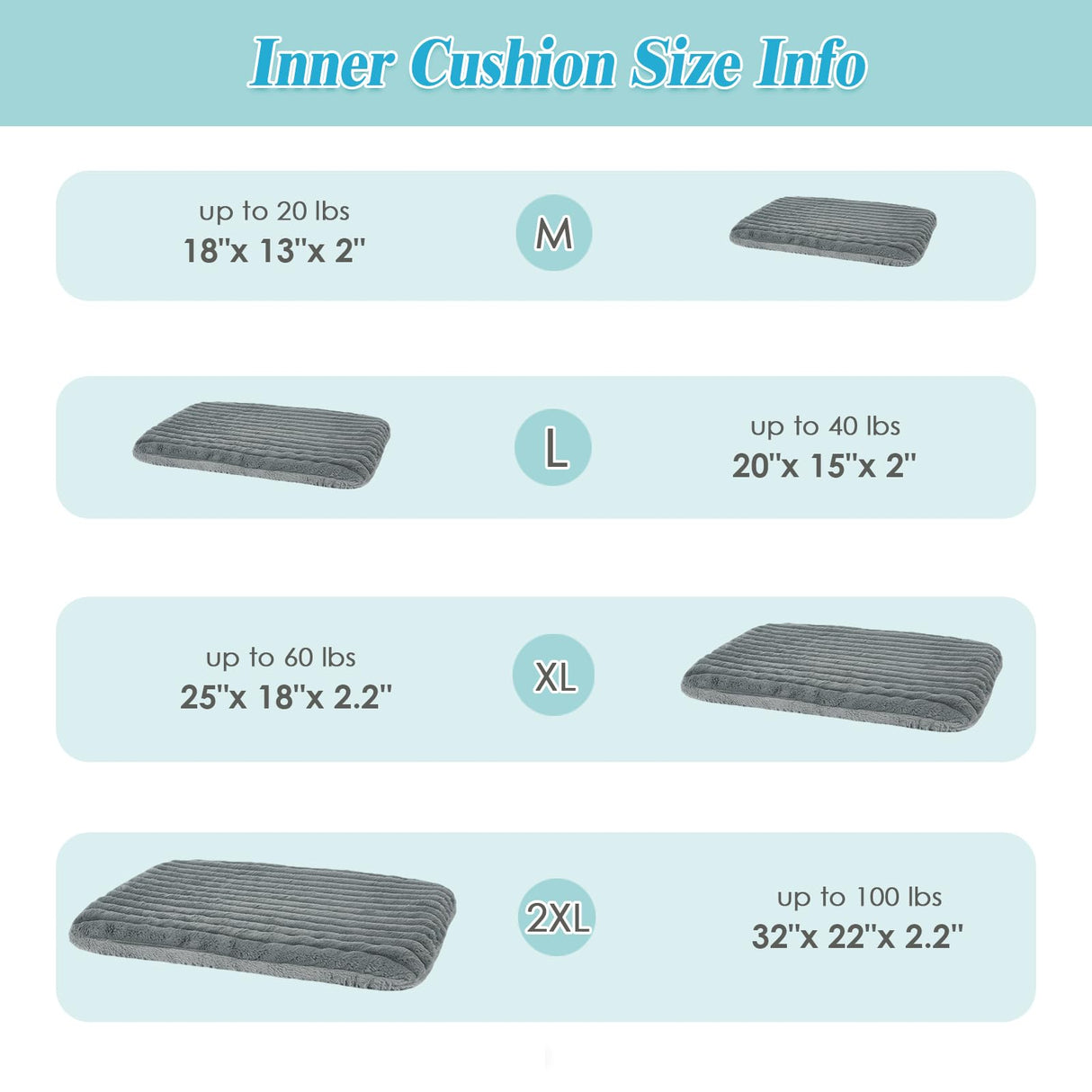 KISIMUY Cute Dog Bed for Small & Medium Dogs - Calming Orthopedic Rectangle Dog Bed with Reversible Cushion and Removable Cover, Washable Soft Pet Kennel Bed with Handle, 30x24x4Inches, Warm Grey