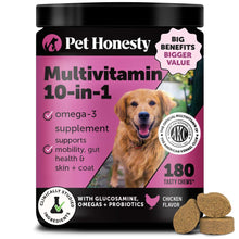 Load image into Gallery viewer, Dog Multivitamin - 10 in 1 Dog Vitamins for Health & Heart - Omega Fish Oil, Glucosamine & Probiotics - Dog Vitamins and Supplements for Skin and Coat (Chicken 180 ct)