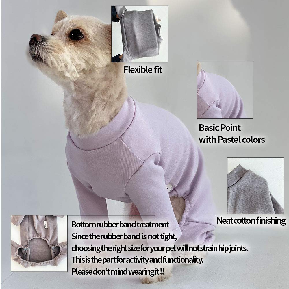 Lucky Petter Basic Dog Pajamas Pastel Durable and Elastic Dog Onesie Apparel Outfits Doggie Jammies (4X-Large, Pink)