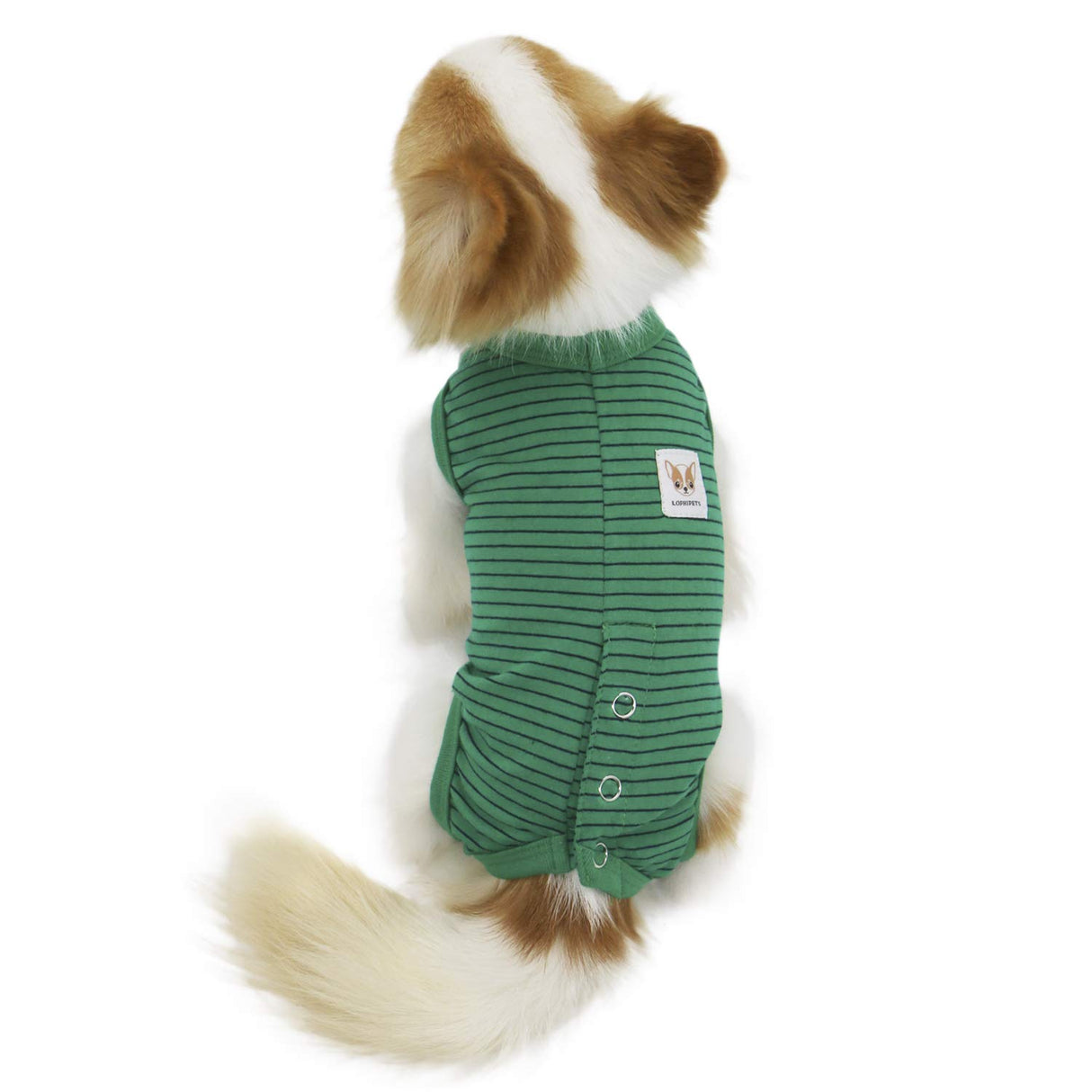 LOPHIPETS Girl Dog Shirts Pajamas - Fits 4.5-6.5 lbs - Adult Chis, Poms, Maltese - Green Strips/M