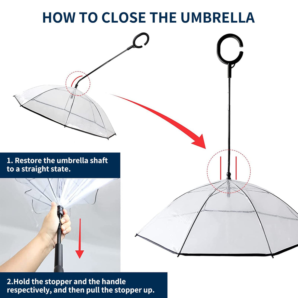 NAMSAN Clear Dog Umbrella for Small Dogs, Dog Umbrella Leash Keeps Dogs Dry in Rain Walking, Adjustable Leash, Self-Assembly