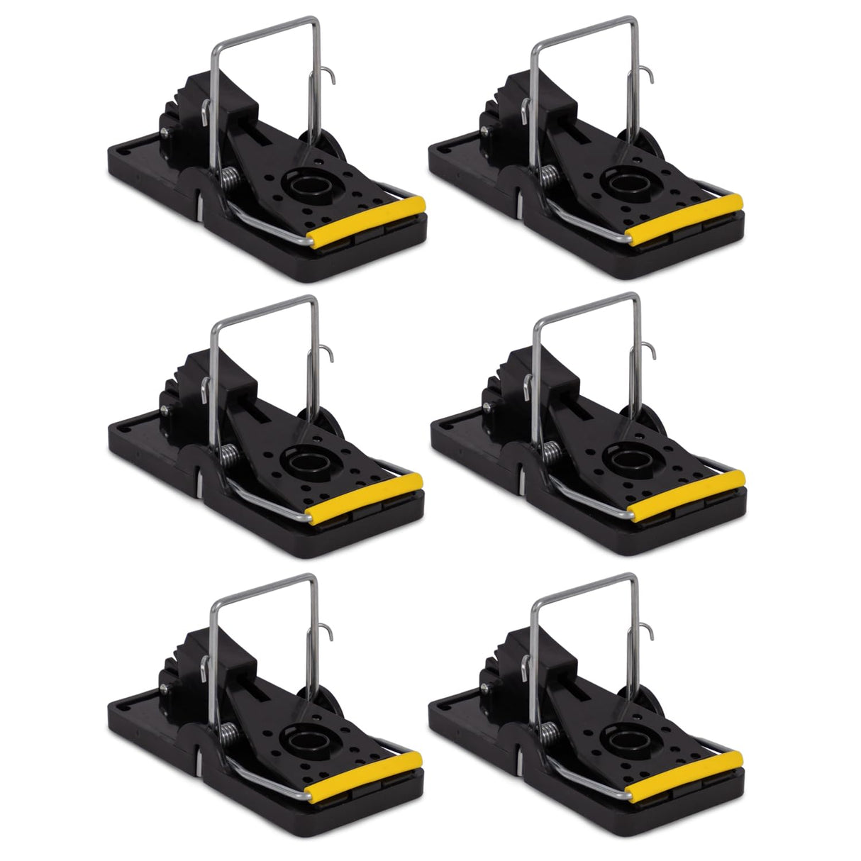 TwinTech Stainless Steel Mechanical Mouse Traps for Indoor and Outdoor Rodent Control | Reusable Rat Traps with Stainless Steel Snap Trap | Safe Mouse Snap Traps with Finger Protection | 6-Pack