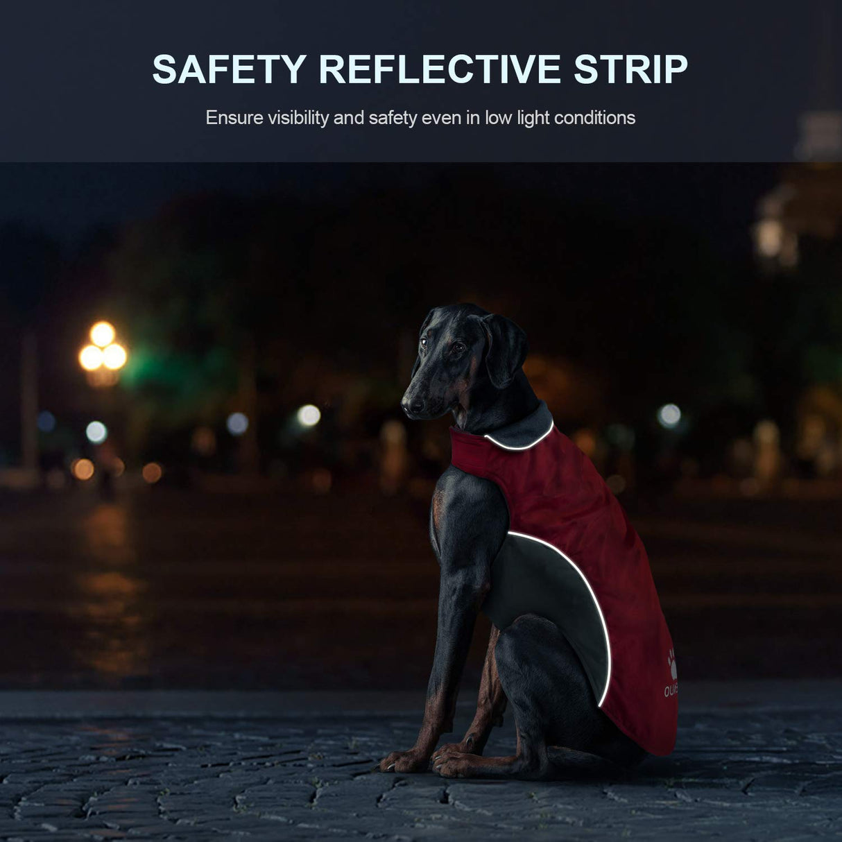 IREENUO Dog Raincoat, 100% Waterproof Dog Warm Jacket for Fall Winter, Rainproof Coat with Adjustable & Reflective Stripes for Medium Large Dogs (5XL, Red)