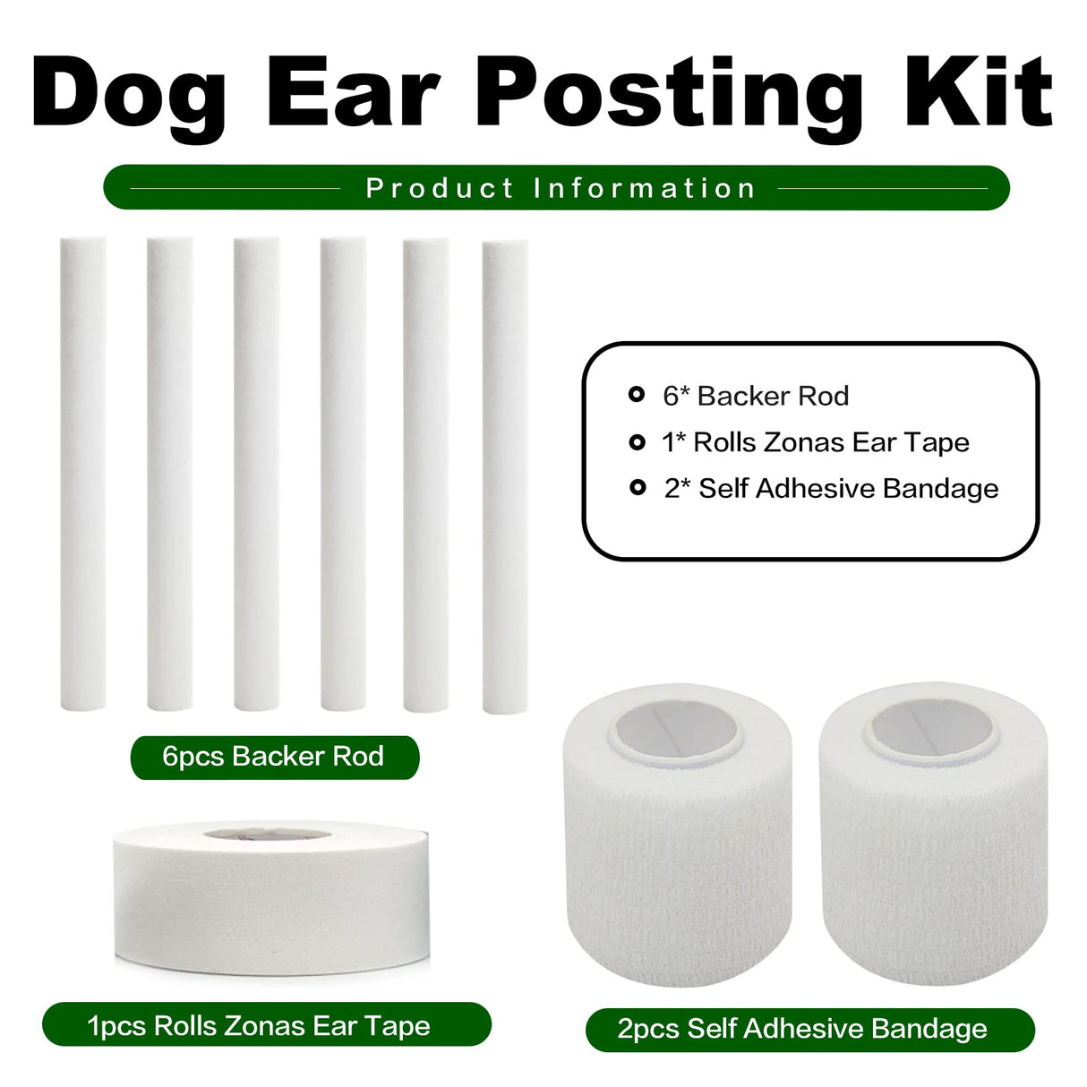 ziyue Doberman Dog Ear Posting Kit, Dog Ear Stand Up Support Tool, Dogs Ears Tap for Doberman Pinscher