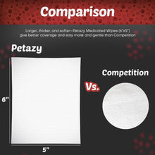 Load image into Gallery viewer, Petazy 2% Chlorhexidine Wipes for Dogs 3X Larger | Yeast Infection Ringworm Fungus Hot Spot Itch Relief | Medicated Antibacterial Antifungal Gentle Soothing Topical Wipes for Dog Cat | 50 Wipes 5x6