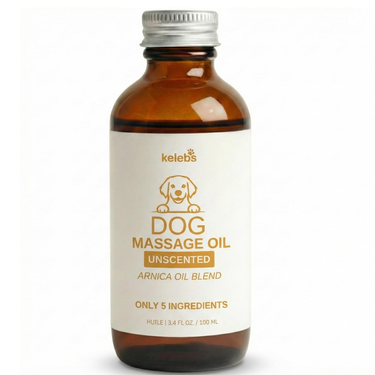 KELEBS Dog Arnica Massage Oil | Pain Relief for Muscles, Arthritis, HIPS, and Joints | for Active & Senior Dogs | Organic Arnica-Infused Oil Blend – Only 5 Ingredients | Glass Bottle