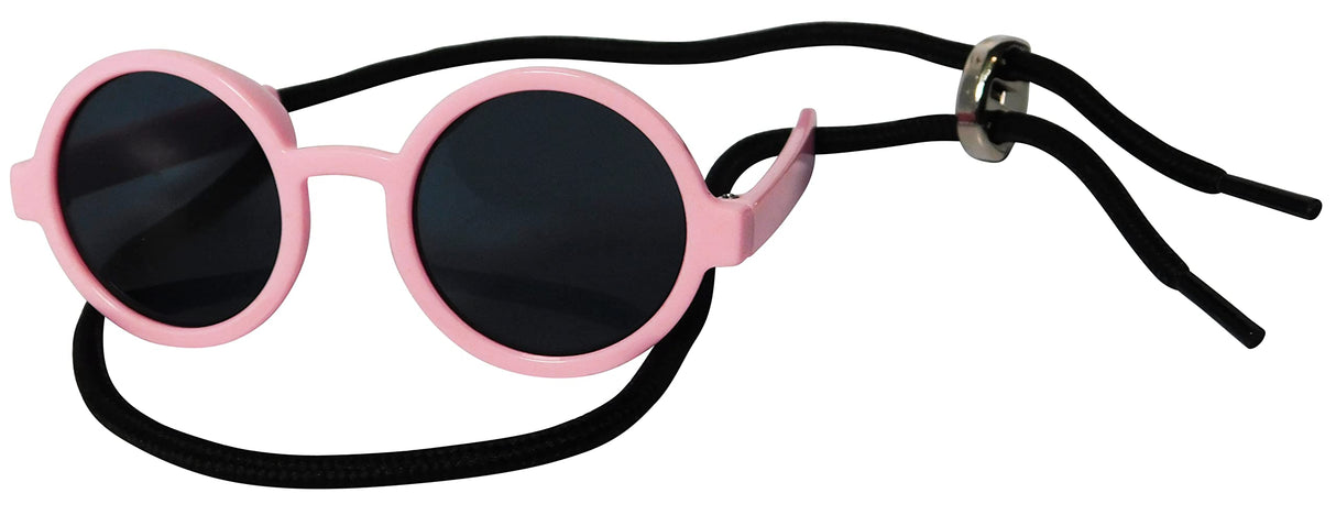 G016 Dog Cat Pet Round Sunglasses Goggles for Small Breed Dogs up to 15lbs (2-Pack Black + Pink)