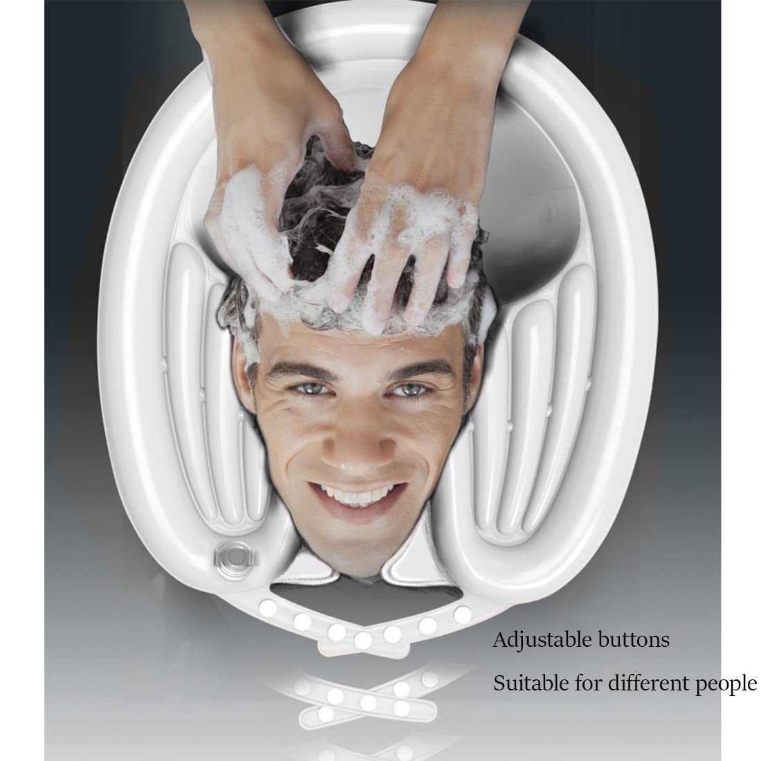 Portable Inflatable Shampoo Basin for Bedridden, Handicapped, Seniors - With Air Pump, Hair Washing Tray for Home, Hospitals, Salons